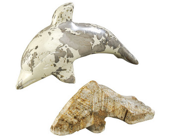Speckstein Delfin Rohling