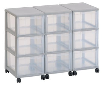 Flexeo® Container System 3 Reihen 9 grosse Boxen