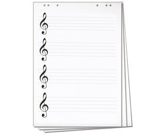 Betzold Musik Flipchart Block mit Notenlinien und Violinschlüssel