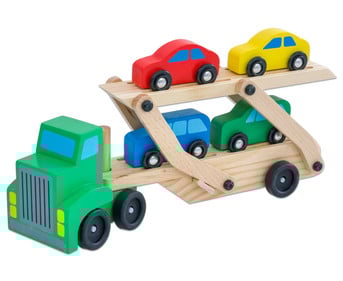 Auto Transporter aus Holz