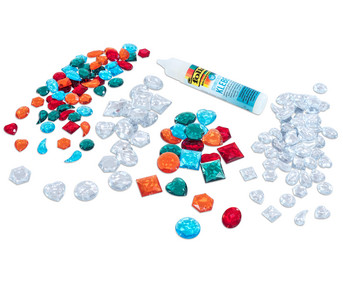 Schmuckstein Set gross mit Kleber
