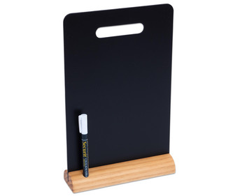 Tisch Kreidetafel DIN A4 mit Griff und Holzstandfuss inkl Kreidemarker
