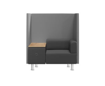 Soft Seating BE SOFT Einzelsitz mit Tisch grau