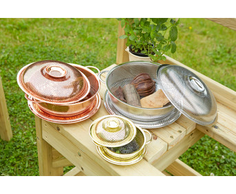 Metallic Sieb Töpfe 3er Set