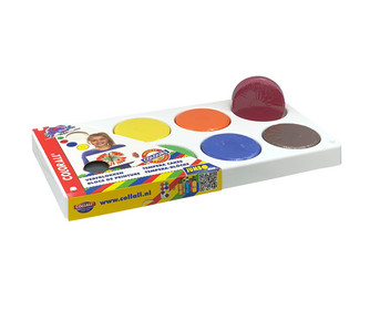 Tempera Pucks in Palette Ø 5 5 cm farblich sortiert