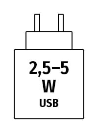 Netzstecker 2,5 - 5 W USB