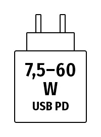 Netzstecker 7,5 - 60 W USB PD